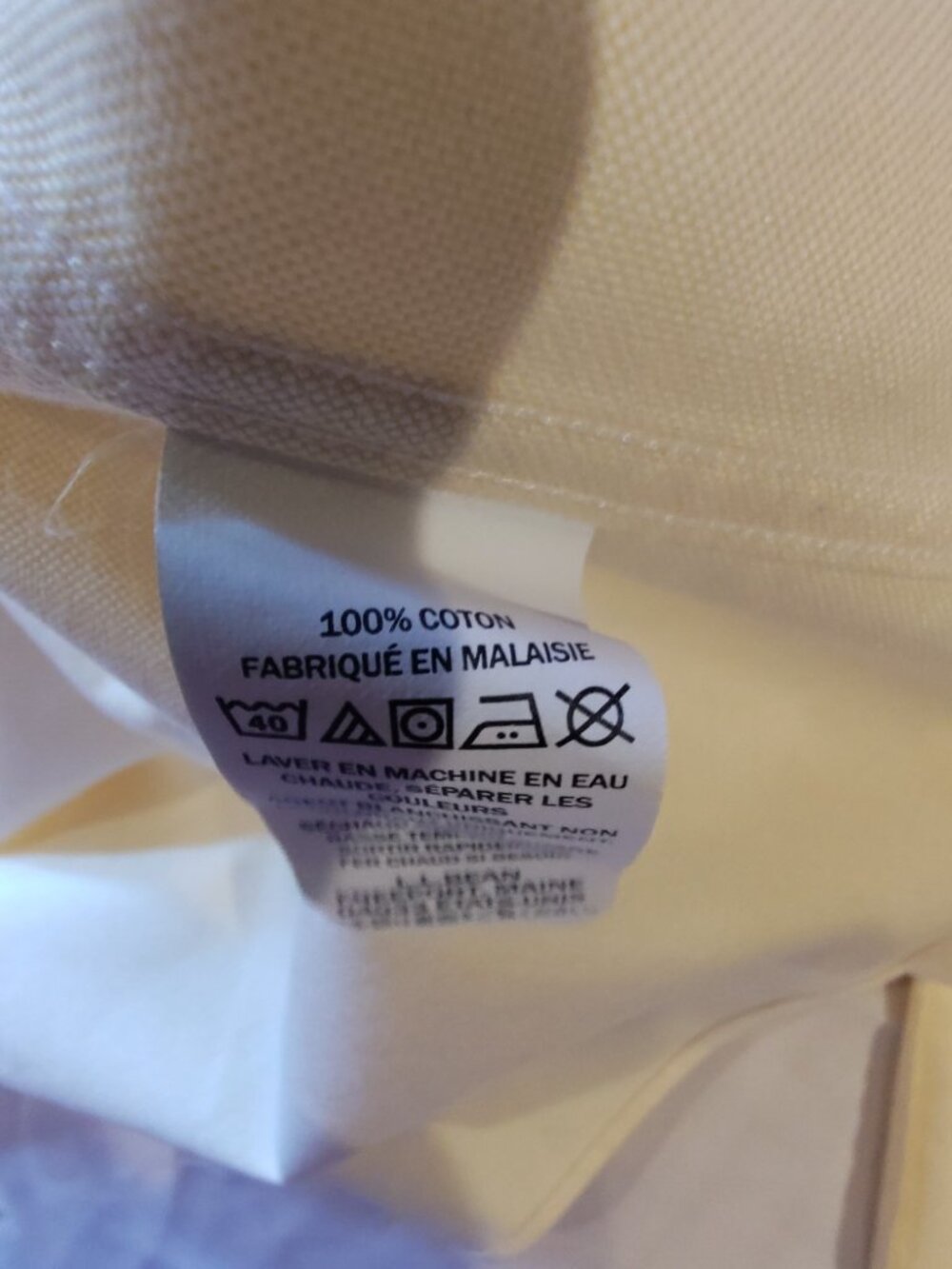 LL Bean Wrinkle-Free Traditional Fit Mens Shirt 100% Cotton Sz 17-34 Yellow micr - Picture 5 of 5